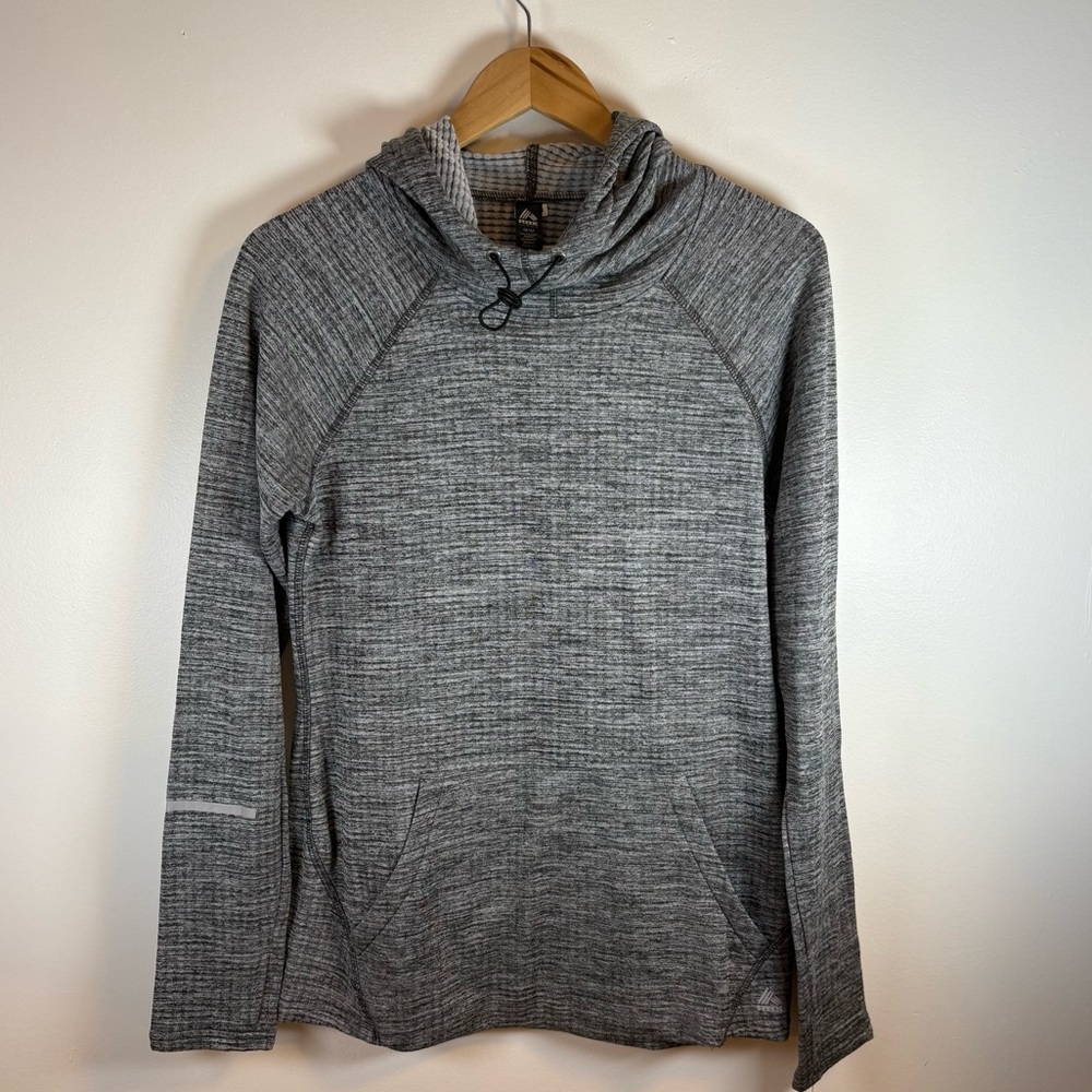 NWT Reebok Women’s Grey X-Therma Thermal Fleece Hoodie, Size Medium, performance